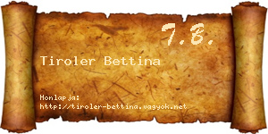 Tiroler Bettina névjegykártya